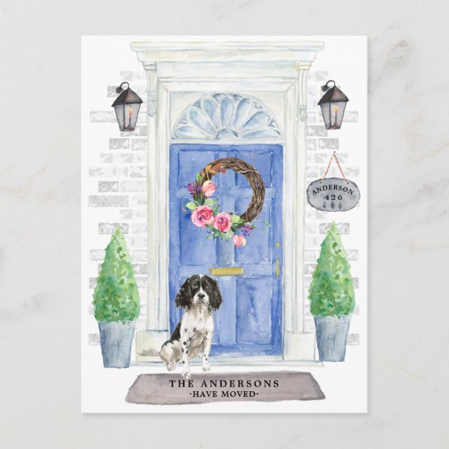 Postal Anuncio de Mudanza de English Springer Spaniel   (Anverso)