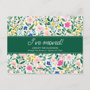 Postal Anuncio de Mudanza Floral