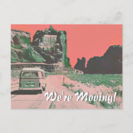 Postal Anuncio de Mudanza Retro Escena del Desierto Pop A