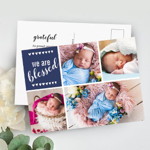 Postal Anuncio de Nacimiento Agradecido Gracias
