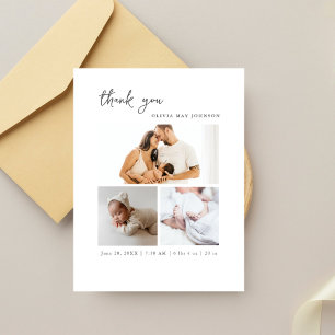 Postal Anuncio de nacimiento de bebé con guión moderno si