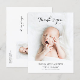 Postal Anuncio de nacimiento de bebé moderno y neutral en