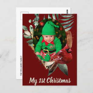 Postal Anuncio de nacimiento de bebé Navidades de inviern