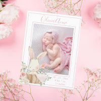 Anuncio de nacimiento de Bunny Chica fotográfica p