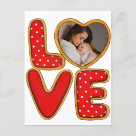 Postal Anuncio de nacimiento de foto bebé corazón