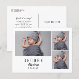 Postal Anuncio de nacimiento de foto de Recién nacido min