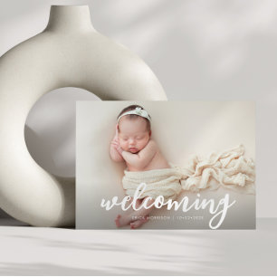 Postal anuncio de nacimiento de fotos personalizado