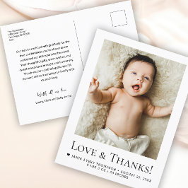 Postal Anuncio de nacimiento de Love and Gracias Baby Pho