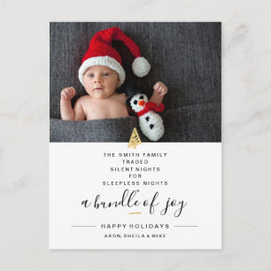 Postal Anuncio de nacimiento de Navidades divertidos de l
