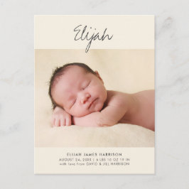 Postal Anuncio de nacimiento de nombre de declaración ama