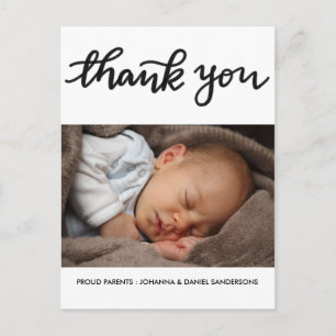 Postal Anuncio de nacimiento Gracias a la foto de escritu