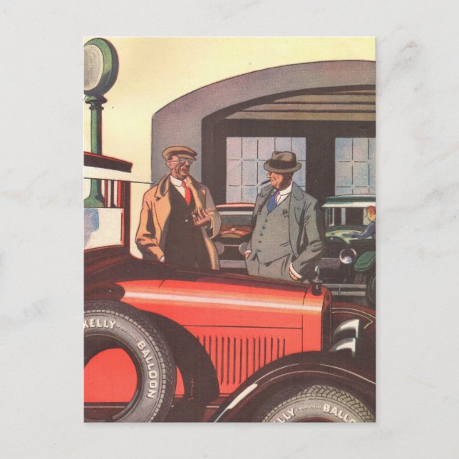 Postal Anuncio de neumáticos de Kelly Springfields de los (Anverso)