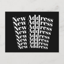 Anuncio de nueva dirección en negro y blanco moder