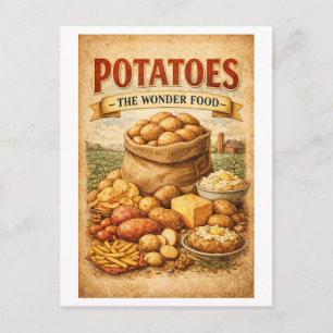Postal Anuncio de patatas al estilo vintage