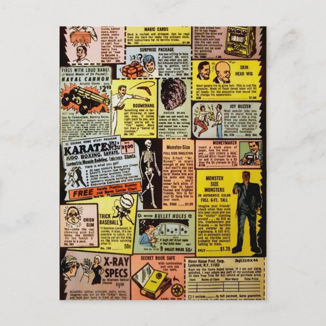 Postal Anuncio de pedido de correo de historietas de époc (Anverso)