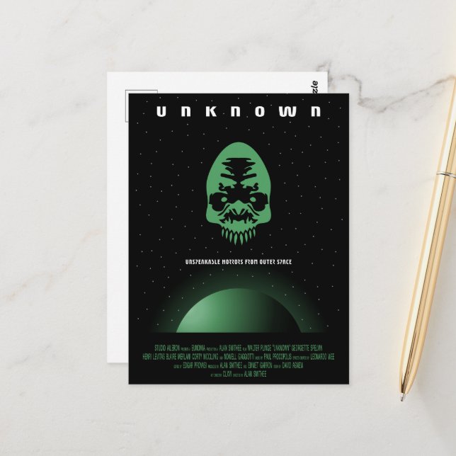 Postal Anuncio de película de terror de ciencia ficción,  (Anverso/Reverso In Situ)