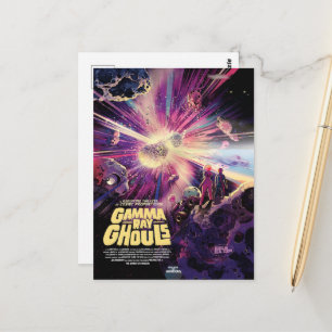 Postal Anuncio de película de terror de ciencia ficción, 