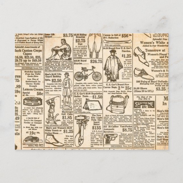 Postal Anuncio de periódico de época de 1922 (Anverso)