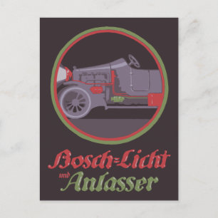 Postal Anuncio de piezas de automóvil alemanas retro de 1