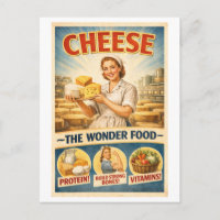 Anuncio de queso al estilo vintage de los años 50