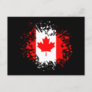 Postal Anuncio de recuerdo de Canadá, Viaje con bandera b