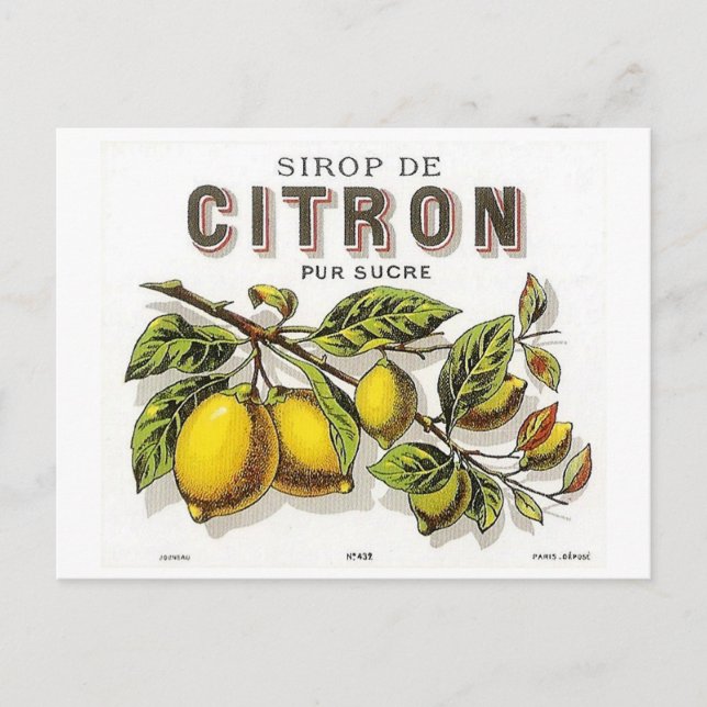 Postal Anuncio de Sirop de Citron (Anverso)