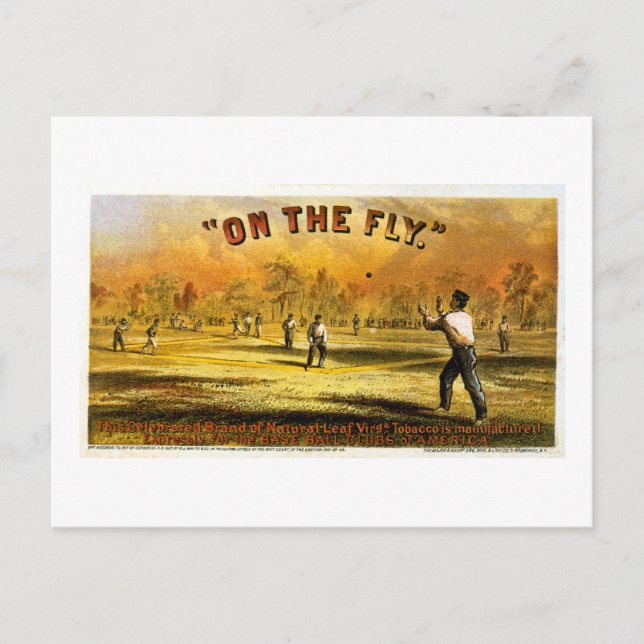 Postal Anuncio de tabaco "On The Fly" de 1867 (Anverso)