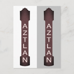 Postal anuncio de teatro de aztlan