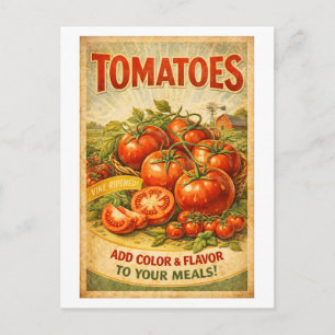 Postal Anuncio de Tomates al Estilo Antiguo