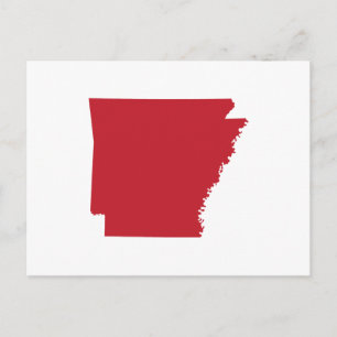 Postal Anuncio de traslado a Arkansas en blanco y rojo