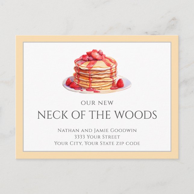 Postal Anuncio de traslado a nuevo hogar de Pancake (Anverso)