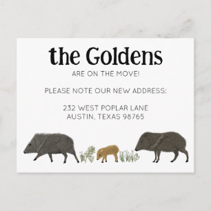 Postal ANUNCIO DE TRASLADO Familia Javelina Suroeste