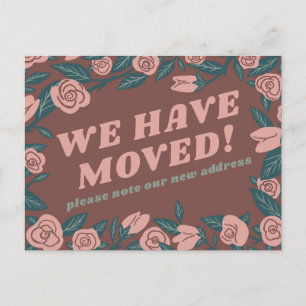 Postal ANUNCIO DE TRASLADO Marco Rosa Verde Personalizado