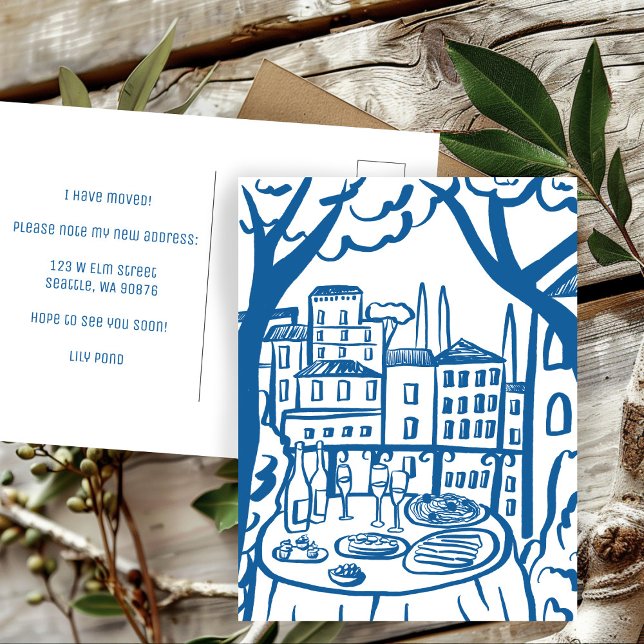 Postal ANUNCIO DE TRASLADO Nueva Dirección de Apartamento (MOVING ANNOUNCEMENT New Apartment Address Balcony Postcard
)