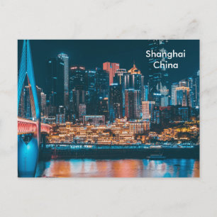 Postal Anuncio de turismo de viajes antiguos de Shanghai 