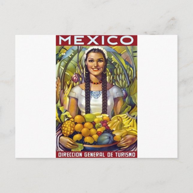 Postal Anuncio de turismo de viajes en México (Anverso)