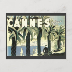 Postal Anuncio de viaje de Cannes de época