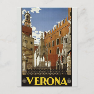 Postal Anuncio de viaje de Verona antiguo Europa Turismo