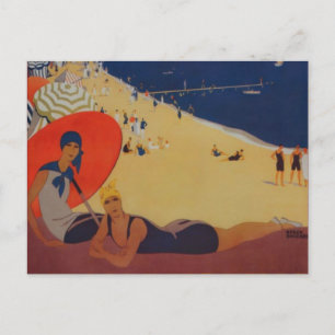 Postal Anuncio de viaje francés vintage