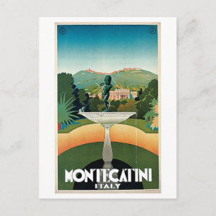 Postal Anuncio de viaje italiano de Montecatini