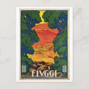 Postal Anuncio de viaje italiano Fiuggi de los años 20