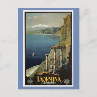 Postal Anuncio de viaje italiano Vintage Taormina Sicilia