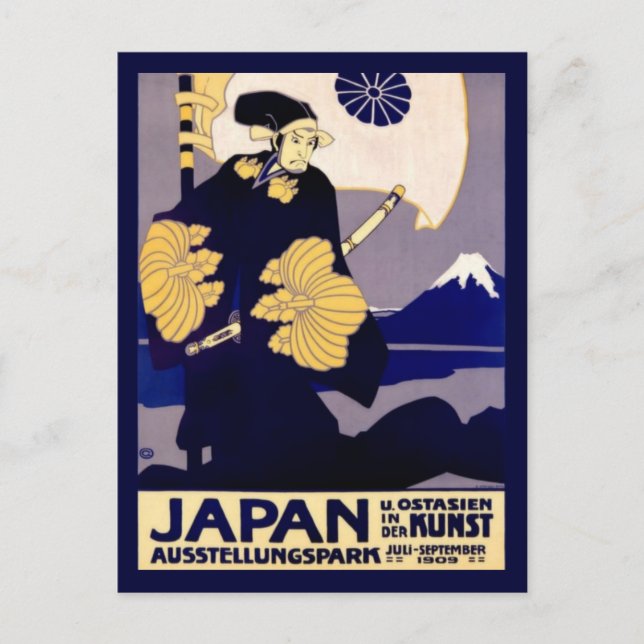 Postal Anuncio de viaje japonés vintage (Anverso)