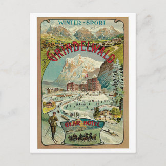 Postal Anuncio de viaje suizo de Grindelwald
