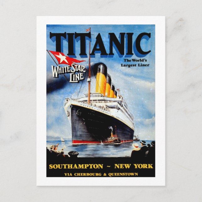 Postal anuncio de viaje Titanic RMS (Anverso)