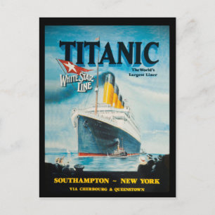 Postal anuncio de viaje Titanic RMS
