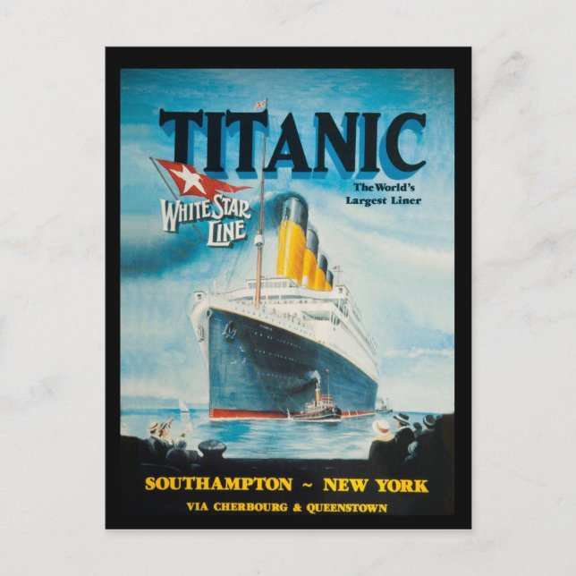 Postal anuncio de viaje Titanic RMS (Anverso)