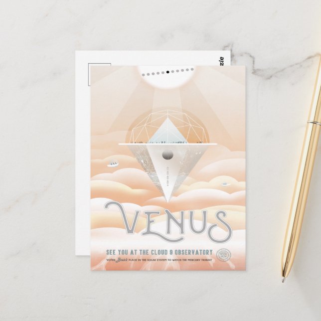 Postal Anuncio de viajes de ciencia ficción, Planet Venus (Anverso/Reverso In Situ)