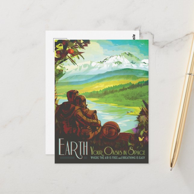 Postal Anuncio de Viajes de Ciencia Ficción, Planeta Tier (Anverso/Reverso In Situ)