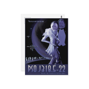 Postal Anuncio de viajes de Sci-Fi, Planet PSO J318.5-22
